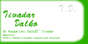 tivadar dalko business card